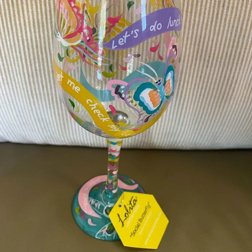Lolita Love My Wine “Social Butterfly” Wine Glass